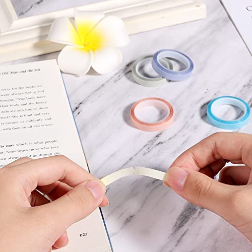 Luter 5 Rolls Highlighter Tape, 0.2Inch X 16.4Ft Removable Neon Fluorescent Strips Transparent Marking Sticker Colored Tabs For Students Teachers Marking Books Reading (6Mmx5M, Morandi Color) #TOP3