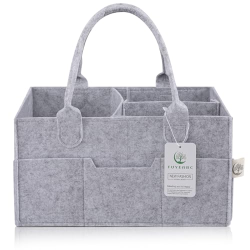Image of Tuyeabc Baby Diaper Caddy - Enlarge Nursery Storage Bin and Car Organizer for Diapers and Wipes - Storage Basket for Newborn Essentials, Gift for Baby Shower and Registry Must