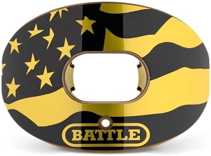 Battle Sports Predator Chrome Oxygen Lip Protector Mouthguard - White/Black