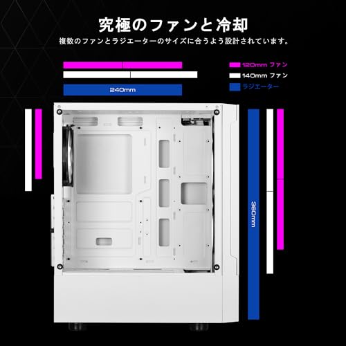 GAMDIAS White RGB Gaming ATX Mid Tower Computer PC Case with Side Tempered Glass and Excellent Airflow Design & 3 Built-in 120mm ARGB Fans by GAMDIAS - Image 6