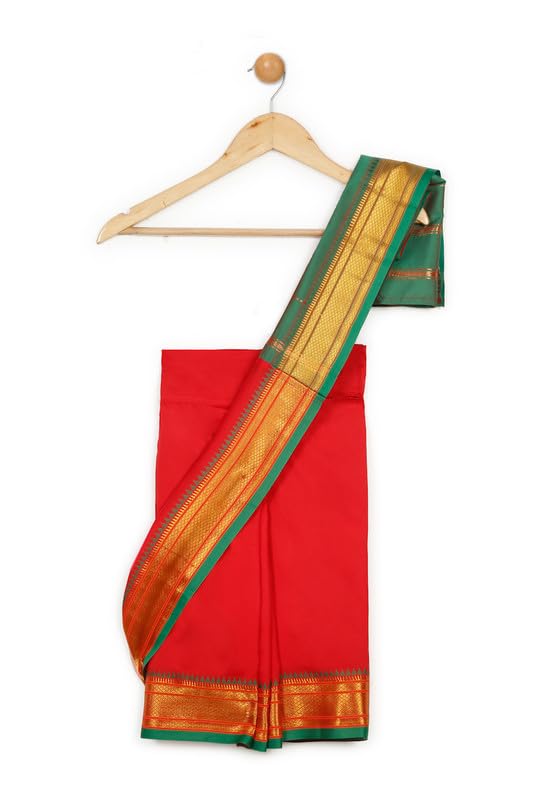 Image of LITTLE GINNIE Ready To Wear Ethnic Saree for Girls - Multicolor Ages 2-8 Years