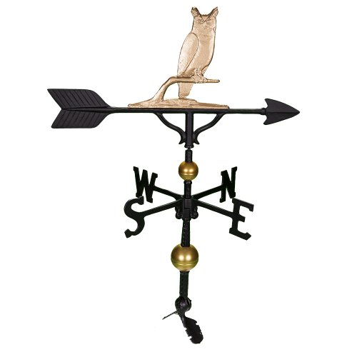 Montague Metal Products 32-Inch Deluxe Weathervane With Gold Owl Ornament #TOP14