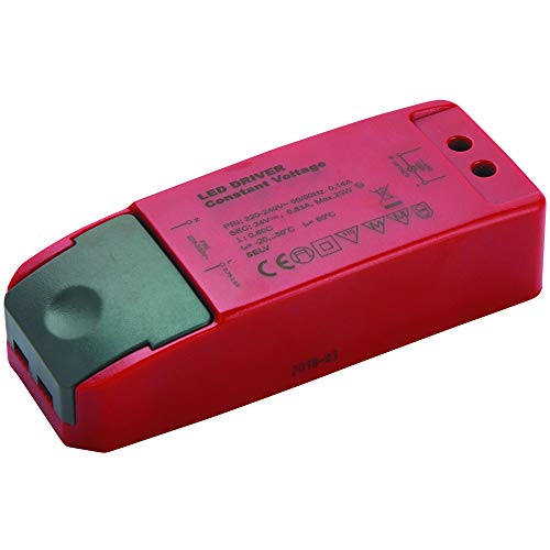 Image of RED - 24V DC 20W LED Driver/Transformer – Low Voltage Light Power Converter – Constant Voltage – Lighting Panels | Bulkheads | Wall & Ceiling Lamp Power Supply (PSU)