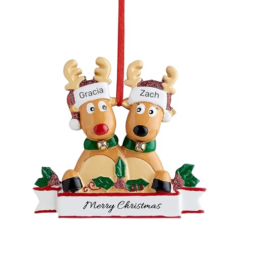 Personalised Christmas Baubles, Custom Family Christmas Decorations 2025, Reindeer Ornaments with Names for 2-8 Family Members, Xmas Tree Hanging Pendants Decor Gifts for Loved Ones - Image 6