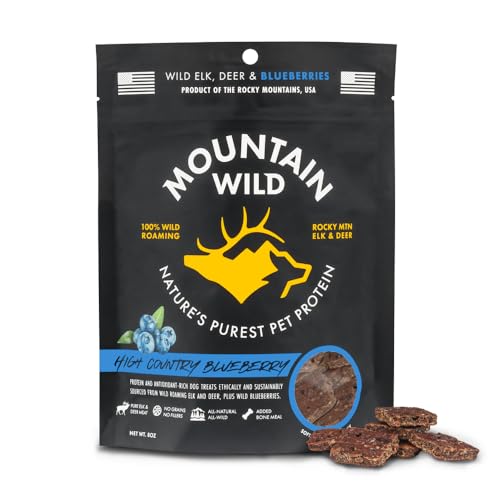 Image of MOUNTAIN WILD Blueberry Elk & Venison Healthy Dog Treats - 8oz,1 Bag
