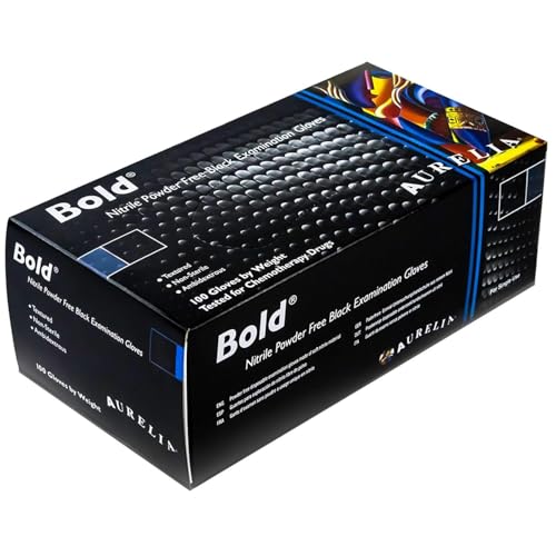 (100) Large Black Nitrile Disposable Gloves | Powder & Latex Free Gloves | Protection for Medical, Industrial, and Home Use | Nitrile Gloves Ideal for Cleaning, Tattooing, Automotive, and More.