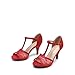 DREAM PAIRS Women's Stilettos Open Toe Pump Fashion Kitten Heel Sandals,Size 7.5,Red-Suede,AMORE_2