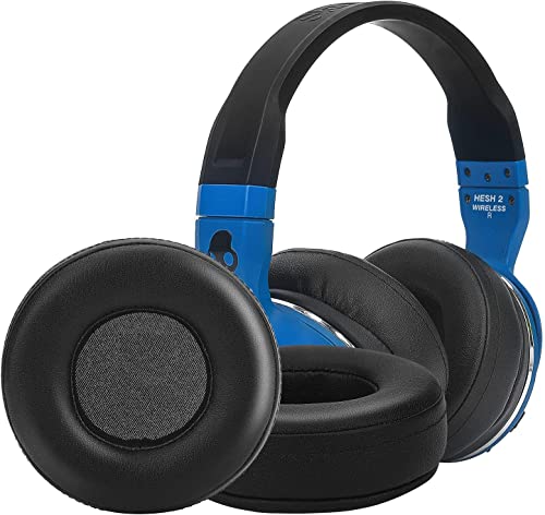 SOULWIT Professional Replacement Earpads Cushions for Skullcandy Hesh & Hesh 2 Wireless Over-Ear Headphones, Ear Pads with Softer Leather, Noise Isolation Foam, Added Thickness (Black)