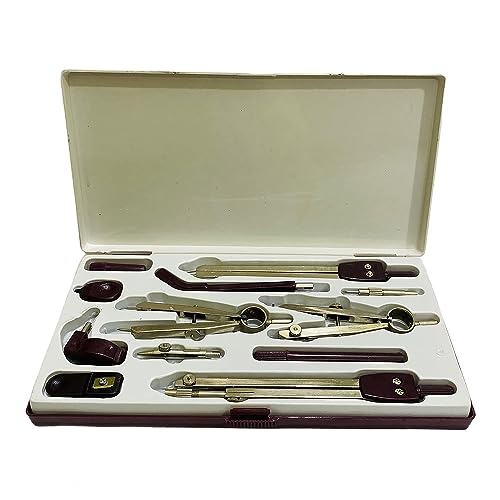 Areeva Engineering Drawing Instrument Box Set of 12 parts Drawing Geometry Instrument For Engineering,Drawing, Architect Areeva Engineering Drawing In