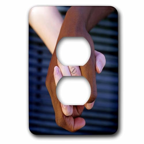 Plaque de double prise murale décorative couple interracial 3dRose - 2
