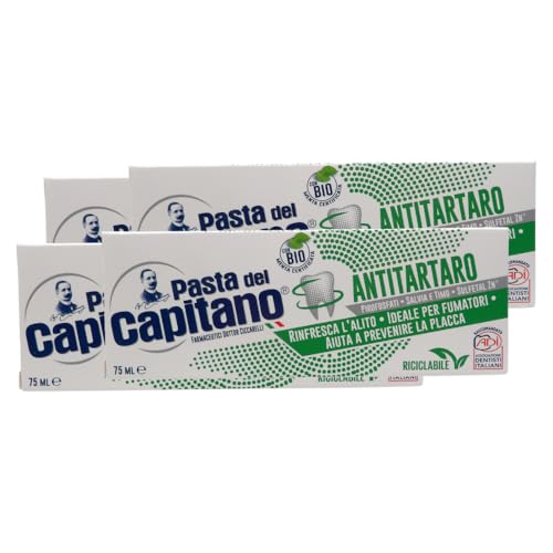 Dentifricio ANTITARTARO, Rinfresca L'Alito, Ideale Per Fumatori, Aiuta a Prevenire La Placca. Con Pirofosfati, Salvia e Timo, Sulfetal Zn e Menta Bio Certificata 75ml (4)