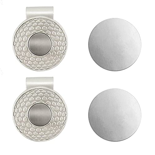Ashton and Finch Marcador de pelota de golf magnético Paquete de 2 Accesorios de regalo de golf para hombres Marcador de pelota de golf pulido para gorra de sombrero Regalos de golf para hombres Cover