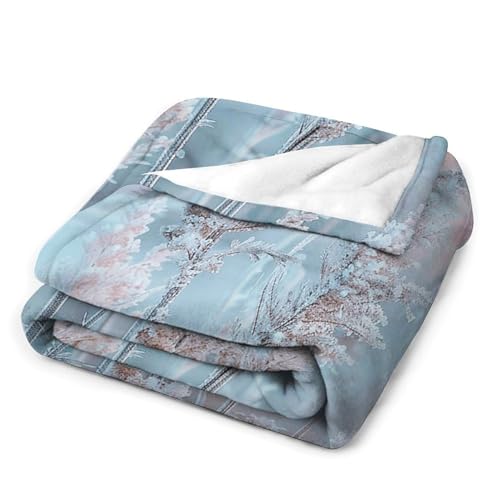Couverture flanelle haut de gamme motif herbe champêtre