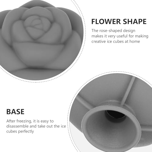 Molde de silicona para hielo con diseño de rosa 3 piezas miniatura 6