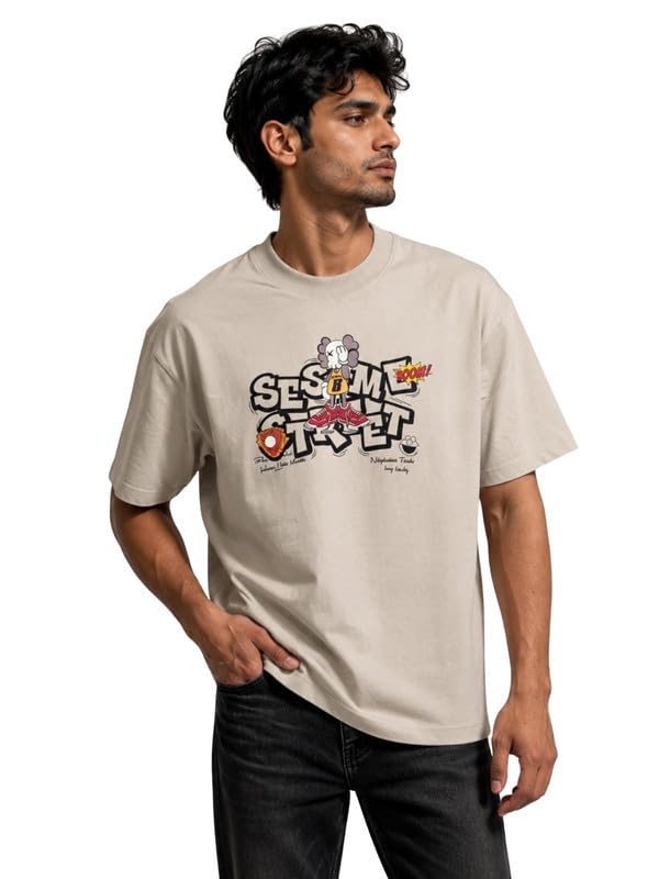 rino7 Men’s Graphic Printed T Shirt | 240 GSM Heavyweight 100% Cotton Regular Fit Round Neck Streetwear Tee for Men Casual Wear-picture-16