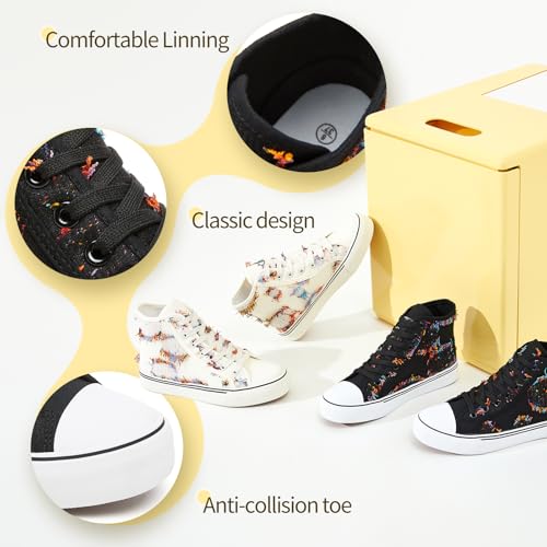 Image of yageyan Womens High Top Canvas Sneakers Lace up Fashion Shoes for Women Casual Classic