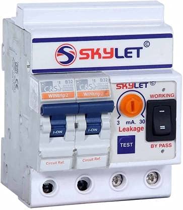 KRISHA ELECTRICALS- SKYLET ELCB+MCB Single Phase 2 pole ELCB + RCCB + ISI Marked MCB 32 A Overload Protection, Adjustable Leakage current 3 to 30 mA (Shock Guard) Modular MCB (2)-image-16