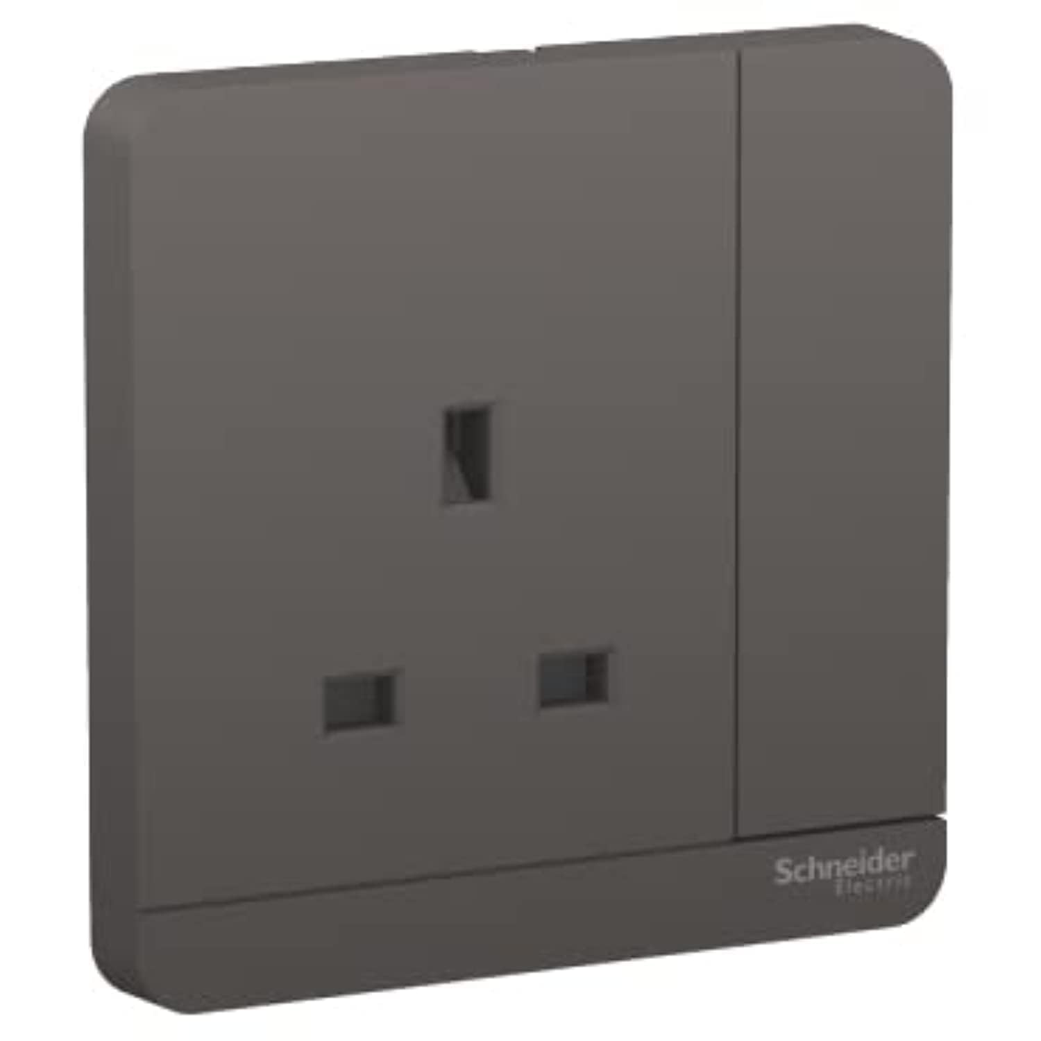 AvatarOn, 1 Gang, Socket with Neon, 13A 250V, Dark Grey, E8315N_DG_G12