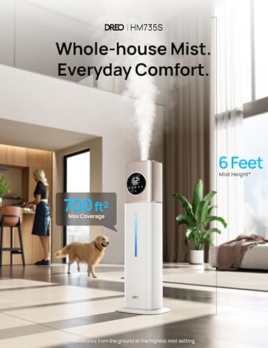 Image of DREO 11L Smart Humidifier Large Room 700 ft, Humidifiers for Bedroom, 100H | 26dB Quiet, Auto Mode, APP & Remote Control, Clean Tank Technology, RGB Light, Aroma Box, Cool Mist Humidifier, Starlight