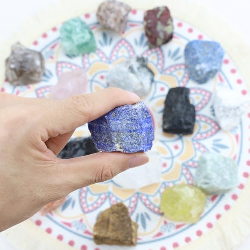 Image of 2Pcs Lapis Lazuli 1.8-2.2 inch Large Raw Natural Crystals Rough Stones Healing Crystal Lapis Lazuli Stone Rocks for DIY Cabbing Polishing Wire Wrapping Decoration Wicca Reiki Rock Gifts