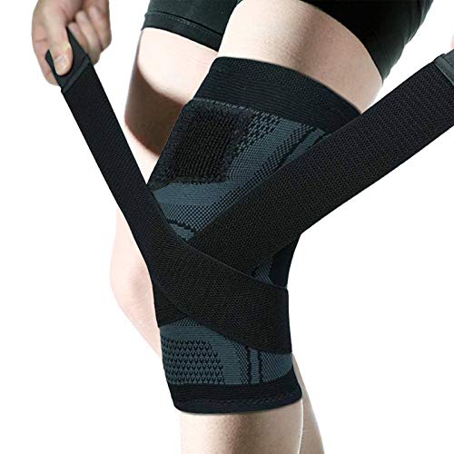 Knee Braces, Patella Support Sleeve with Compression Strap to MCL, Meniscus Tear and Arthritis Pain Relief for Men/Women (Single)