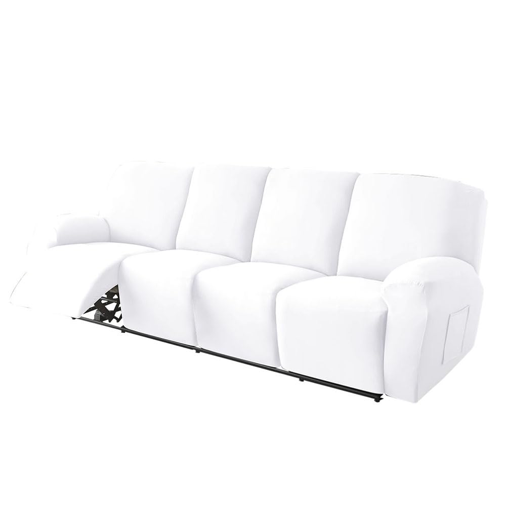 Funda antideslizante para sofá reclinable de 4 plazas lavable con bolsillo