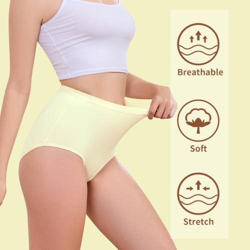 Image of Womens Underwear Pack,C Section High Waisted Tummy Control Moisture-Wicking Brief Underwear,plus size Panties 6Packs