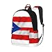Sac à dos décontracté avec motif drapeau de Porto Rico pour homme et femme - Sac à dos décontracté - Résistant à l'eau - Pliable - Pour voyage, sport, randonnée - Avec deux poches pour bouteilles