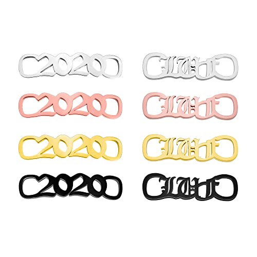 Ugaarsan Lot de 2 breloques personnalisées pour chaussures - Accessoires de course - Lacets - Cadeau pour homme et femme, Acier inoxydable Cover