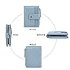 Cynure Damen Niedlich Leder Kartenhalter Kleine Kompakte Bifold Geldbörse mit Reißverschluss Münzfach, Blau, Einheitsgröße, Casua #2