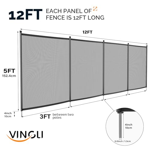 Valla de seguridad para piscinas 4ft alta negra VINGLI miniatura 5