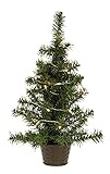 Idena 8582019 - Deko Tannenbaum mit 35 LED warmweiß, batteriebetrieben, ca. 55 cm hoch, für die Weihnachts- und Adventszeit