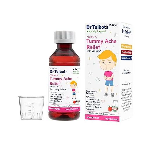 Dr. Talbot's Tummy Ache Relief Liquid Medicine, Naturally Inspired, for Children, Includes Syringe, Apple Juice Flavor, 4 Fl Oz