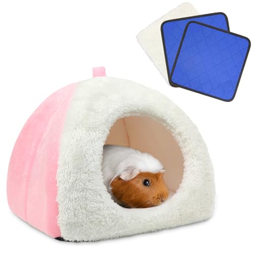 Tierecare Guinea Pig Hideout Bed with 2 Absorbent Leak-Proof Bottom Pee Pad