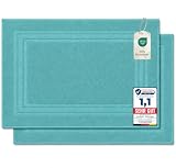 Komfortec 2er Badvorleger aus 100% Baumwolle, 600 GSM Duschvorleger