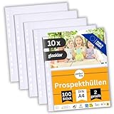 perfect line 1.000 Sammelhüllen 2-geteilt DIN-A4, Fotothüllen transparent...