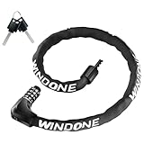 Windone Bike Lock Chain, 4 Digit Combination Heavy Duty Anti Theft Bicycle Chain Lock, 3.2 Feet Long Security Resettable Bike Locks for Bike, Bicycle, Motorcycle, Scooter, Door, Gate, Fence