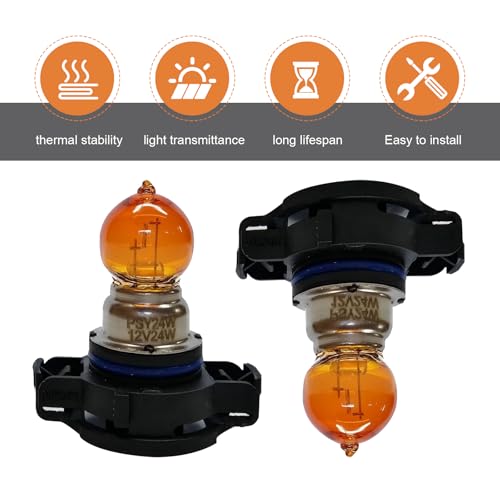 Downhill PSY24W Fog Light Bulbs,12V 24W 3500K Ultra-bright Shock-proof Quartz Glass Turn Signal Lights/Reverse Light, Plug and Play Multi-functional Cars Lighting Replacement (Amber) by Downhill - Image 6