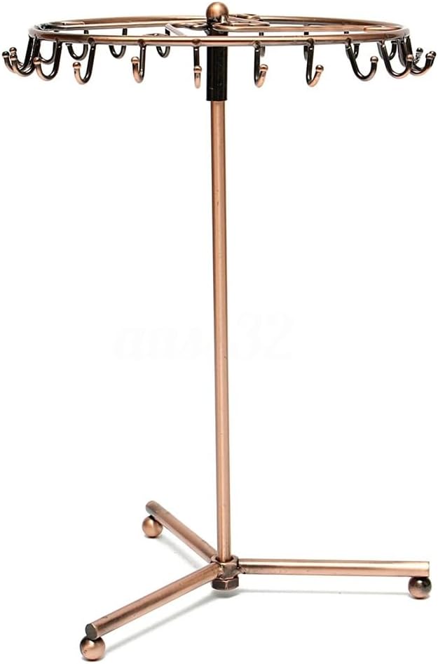 FMURY Jewelry Rotating Display Holder Organizer Necklace Stand Rack Hooks