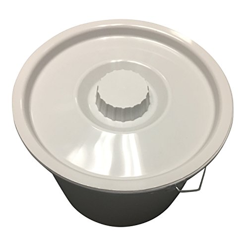 Half Pail for Commode Chair with Lid, White (6 Quart /1.5 Gallon