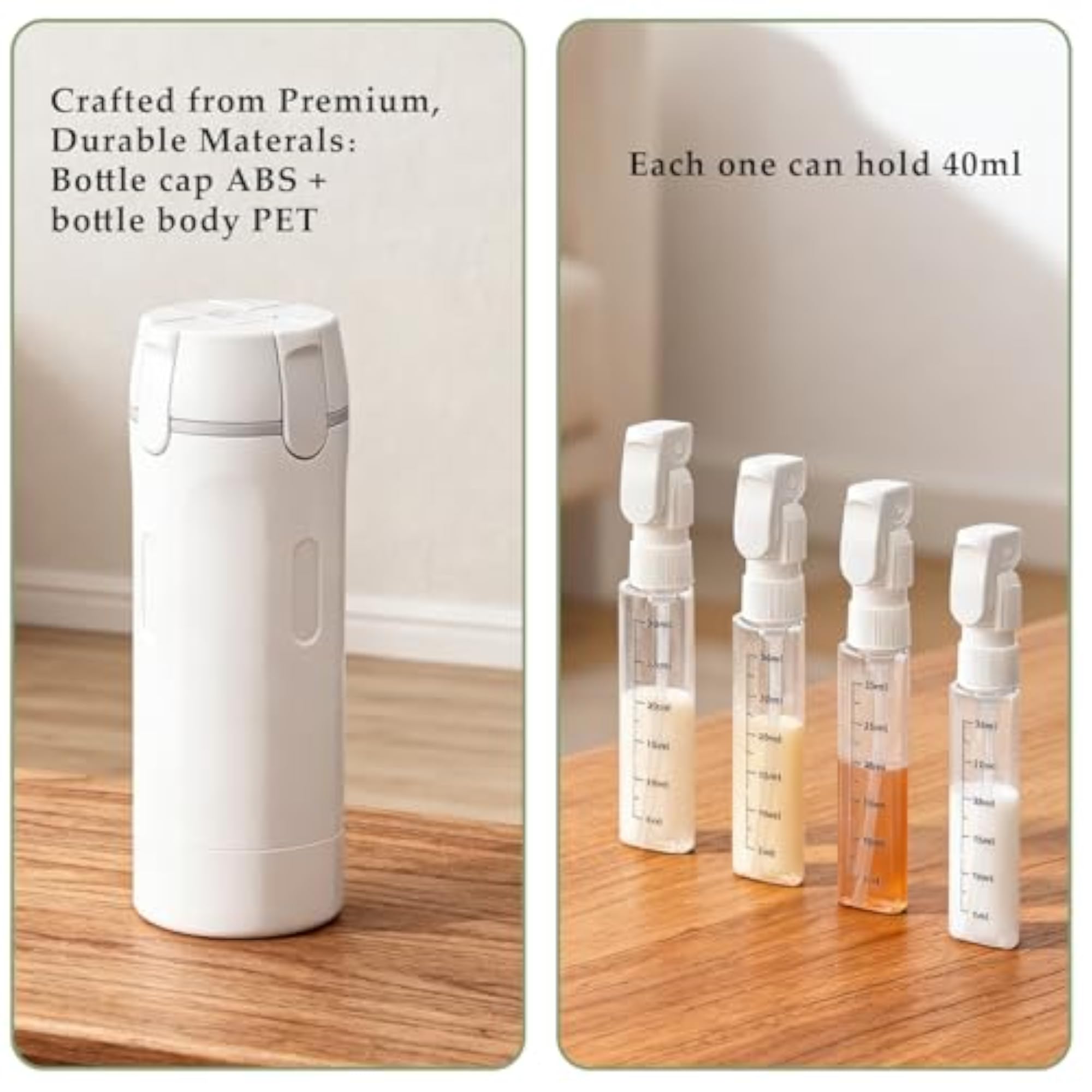 4-in-1 Travel Dispenser Bottle Set with Funnels