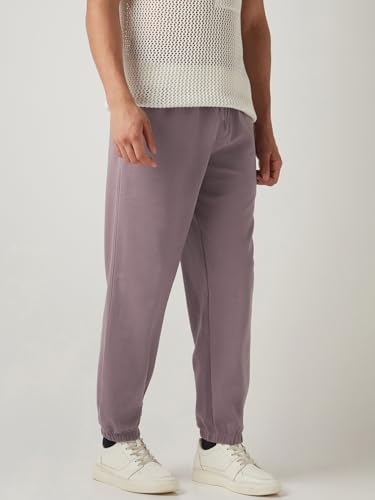 Image of Bewakoof Men's Cotton Regular Fit Joggers|Bewakoof Heavy Duty 1.0 | Track pants for man | Lower for man | Trouser for men | Multipurpose | Mens Lower Activewear | Utility Pockets | Lightweight & Flexible Elastic Waist | Casual Joggers