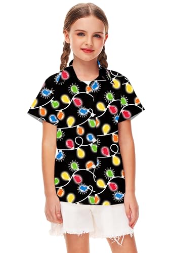 Image of Remimi Unisex Kids Halloween Shirt Boys Pumpkin Ghost Shirts Hawaii Button Up Tops 5-14 Years