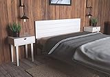 LA WEB DEL COLCHON - Cabecero de Madera Rústico Vintage para Cama de 135 (145 x 90 cms.) Blanco nórdico  | Cabeceros Madera | Dormitorio Matrimonio | Cabezal Cama |Estilo nórdico