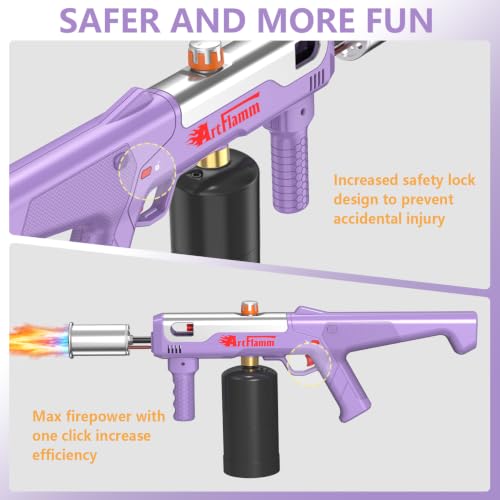 ARTFLAMM Pistolet torche turbo au propane avec augmentation de flamme maximale en une touche, chalumeau puissant avec flamme réglable pour enlever les mauvaises herbes, barbecue, démarrage du feu – vue 3
