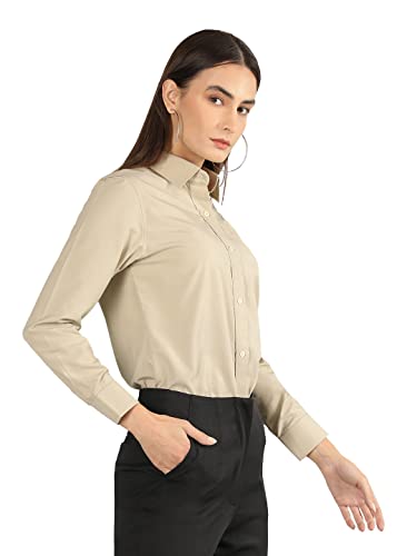 Image of CHKOKKO Women Solid Polycotton Regular Formal Shirt