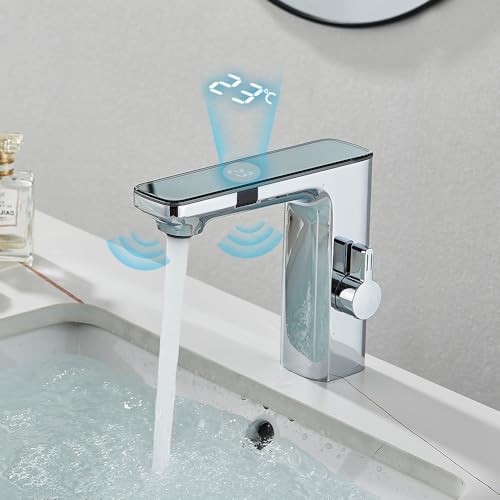 Grifo de lavabo con sensor moderno blanco para baños elegantes y funcionales 5
