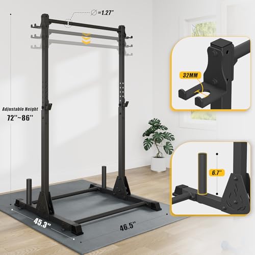 Jusgym Pull Up Station, Strength Training Workout Pull Up Bar Free Standing for Home Gym, Adjustable Heavy Duty Pullup Bar Station Outdoor/Indoor, 600LBS Weight Capacity - Image 5
