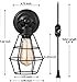 Vintage Plug in Dimmable Wall Sconce 2 Pack, Elibbren Hardwired Industrial Edison Wire Cage Wall Light with Dimmer Switch 5.9FT Plug in Cord, Rustic Wall Light Fixture for Headboard, Bedroom, Nightsta