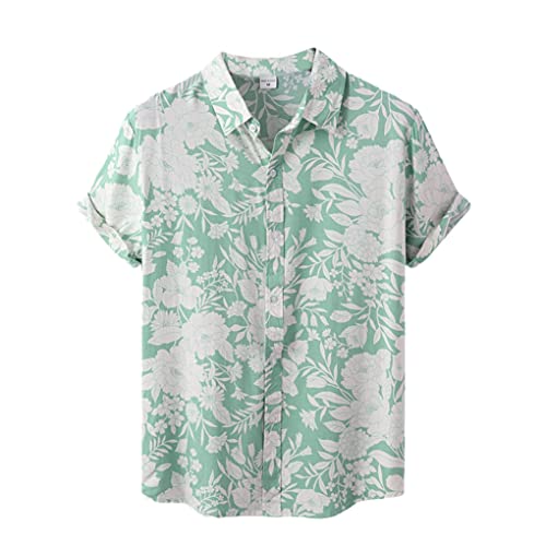 Chemise à manches courtes homme Dninmim anti-chaleur floral noir C49